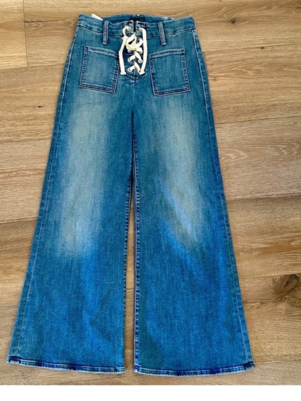 MOTHER Lace Up Roller Crop Jeans - Picture 3 of 8